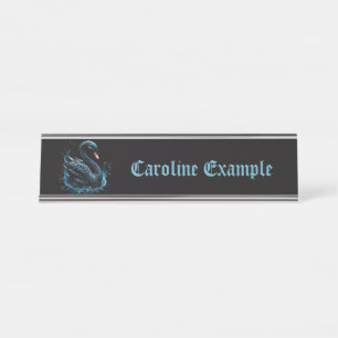 Placa De Nombre Elegancia en movimiento, el cisne negro