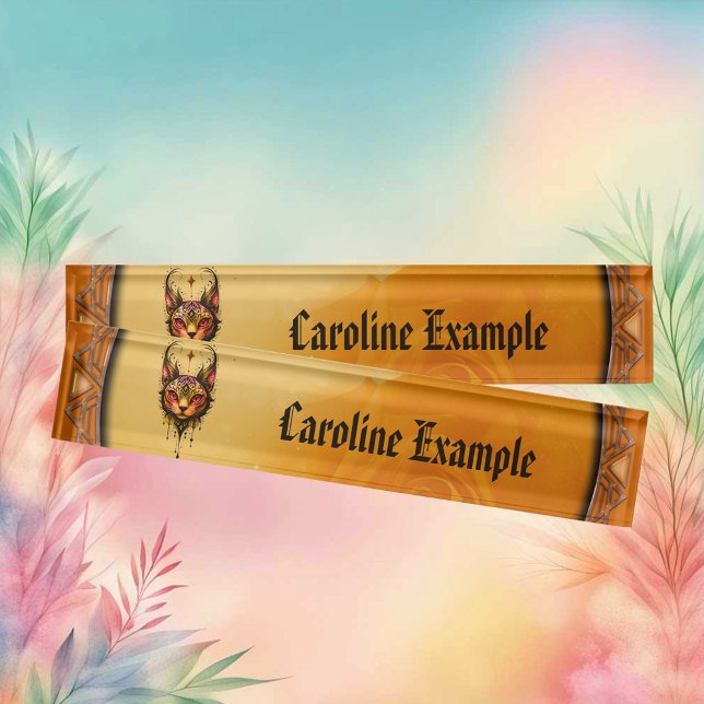 Placa De Nombre Elegancia ornamental: un retrato de un gato. (Subido por el creador)