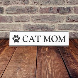 Placa De Nombre Elegancia personalizada: Gato Mamá
