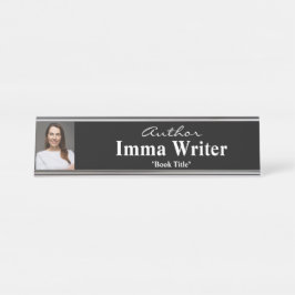 Placa De Nombre Elegant Author Name & Photo Promotional Table
