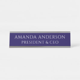 Placa De Nombre Elegant Blue Business Title Name Plate
