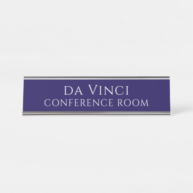 Placa De Nombre Elegant Blue Conference Room Name Plate (Anverso)