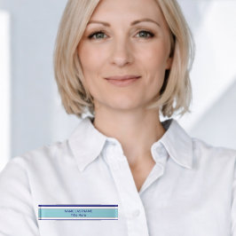 Placa De Nombre Elegant blue custom name