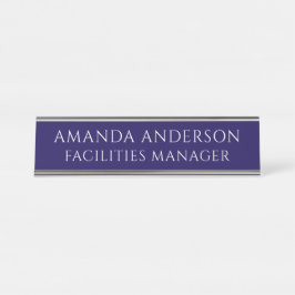 Placa De Nombre Elegant Blue Director Title Name Plate