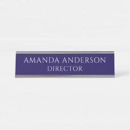 Placa De Nombre Elegant Blue Director Title Name Plate