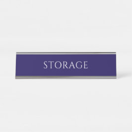 Placa De Nombre Elegant Blue Storage Room Name Plate