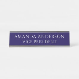 Placa De Nombre Elegant Blue Vice President Title Name Plate