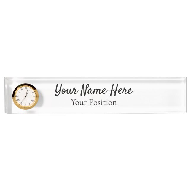 Placa De Nombre Elegant Custom Desk Name Plate Sign (Anverso)
