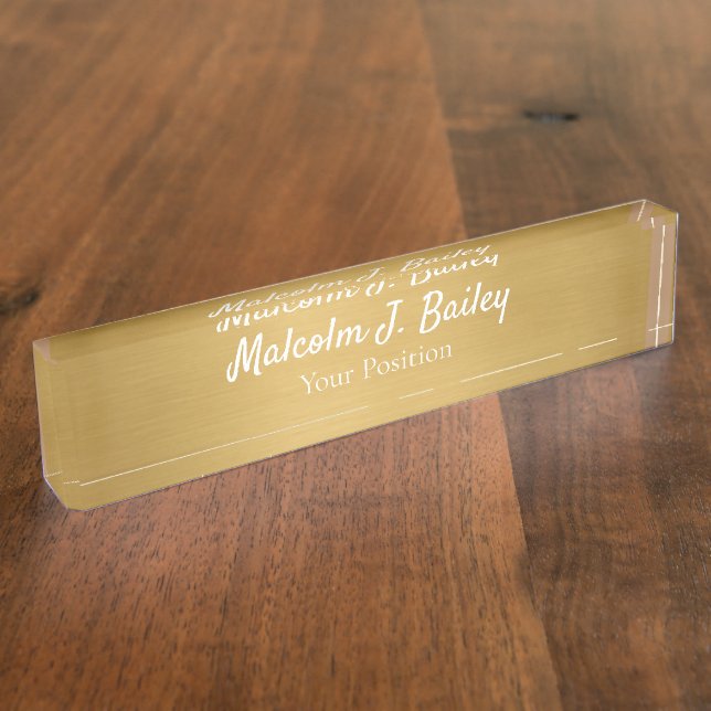 Placa De Nombre Elegant Custom Desk Name Plate Sign (Lateral)