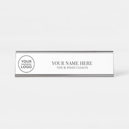 Placa De Nombre Elegant custom Logo Employee Name, Profession