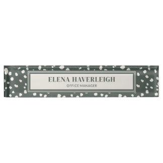 Placa De Nombre Elegant Silver Dollar Lunaria Professional Custom
