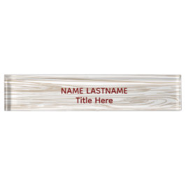 Placa De Nombre Elegant wood BG & gray  custom 
