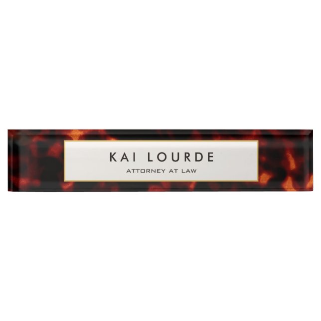 Placa De Nombre Elegante abogado Tortoiseshell Escritorio Nombre P (Anverso)