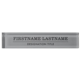 Placa De Nombre Elegante azul y blanco con título de nombre Línea 