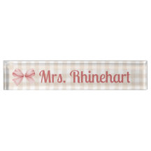Elegante Beige Gingham con Personalizado de acento