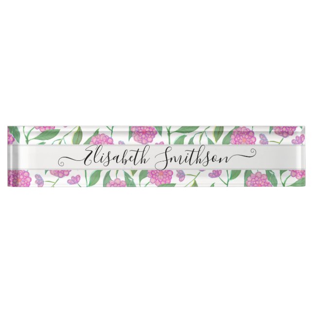 Placa De Nombre Elegante Boho Liberty Personalizado Profesional Fl (Anverso)