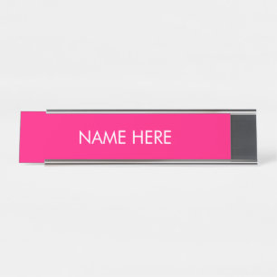 Placa De Nombre Elegante color rosa rosa fucsia blanco nombre pers