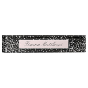 Placa De Nombre Elegante diseño de espuma de diamantes de joyas 