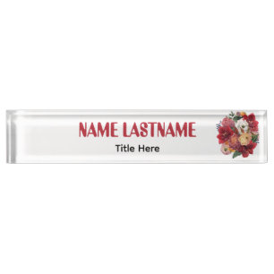 Placa De Nombre Elegante flor nombre personalizado