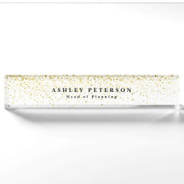Placa De Nombre Elegante Fondo Brillante Chic