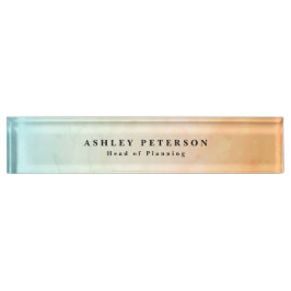 Placa De Nombre Elegante Fondo de Acuarela Chic