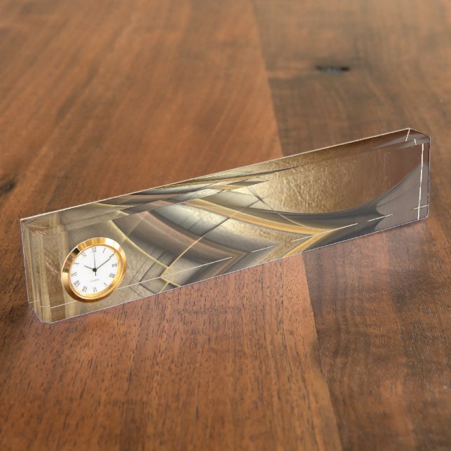 Placa De Nombre Elegante lujoso aspecto de cuero (Lateral)