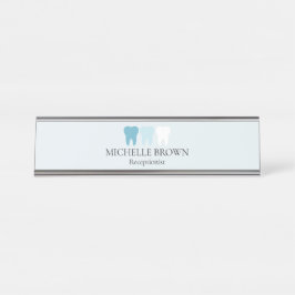 Placa De Nombre Elegante luz azul profesional dentista