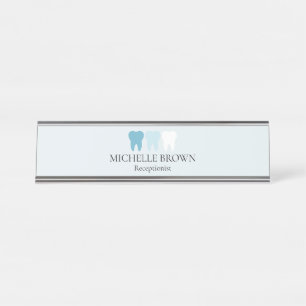 Placa De Nombre Elegante luz azul profesional dentista