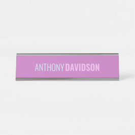 Placa De Nombre Elegante minimalista Profesional Orquídea Lilac Az