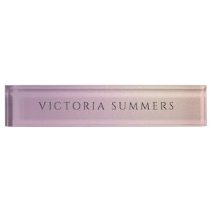 Placa De Nombre Elegante Moda Ombre