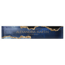 Elegante Moderno Azul Marino Dorado Brillante Ofic