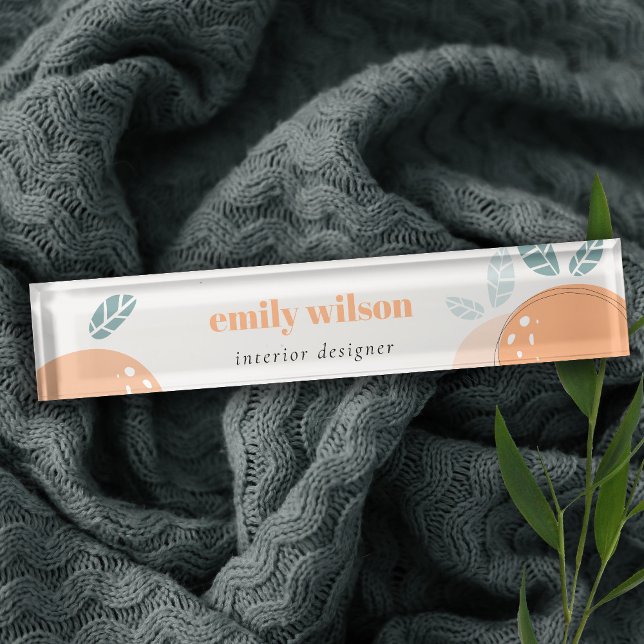 Placa De Nombre Elegante Naranja Cuta Resumen Negrita Cítrico Frut (Subido por el creador)