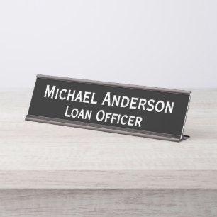 Placa De Nombre Elegante oficina de Personalizado de Negros Modern