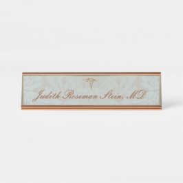 Placa de nombre elegante para profesional médico