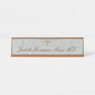Placa de nombre elegante para profesional médico