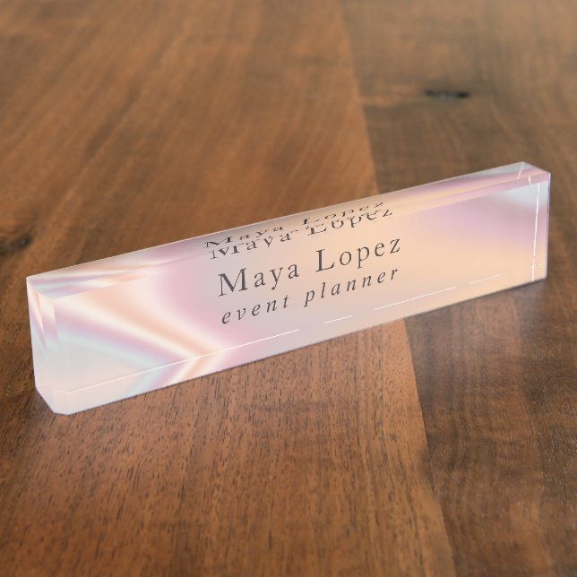 Placa De Nombre Elegante planificador de eventos holográficos de r (Lateral)
