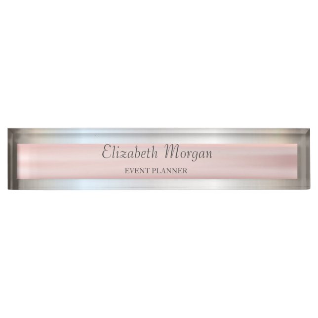 Placa De Nombre Elegante Plata Elegante, Banda (Anverso)