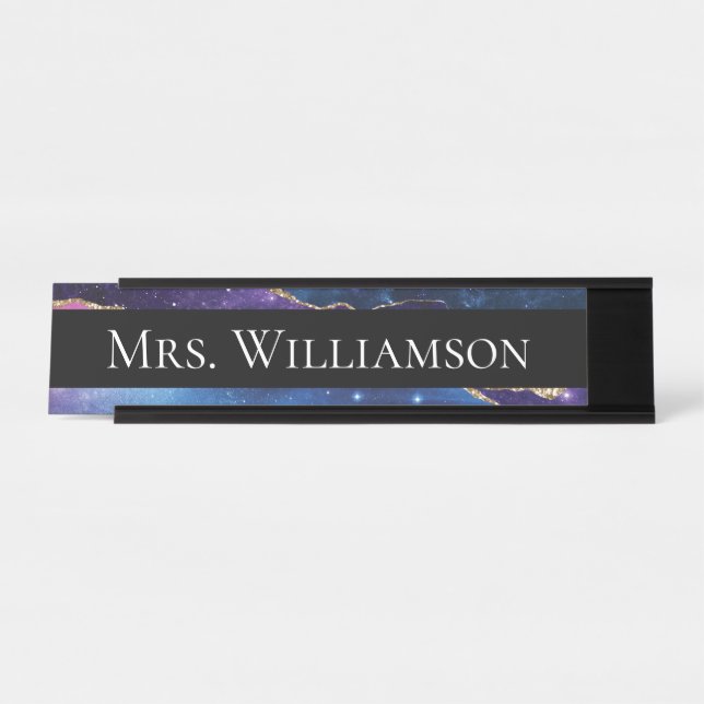 Placa De Nombre Elegante profesor educador profesional (Anverso)