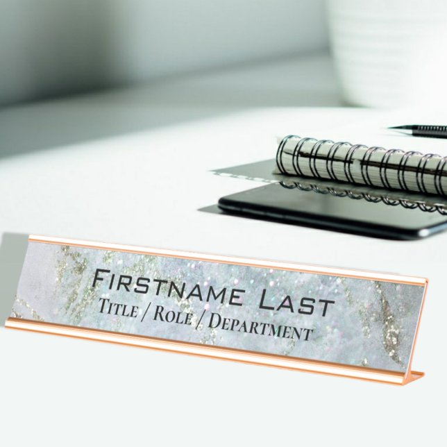 Placa De Nombre Elegante Purpurina Sparkle Marble Custom Name Door (Subido por el creador)