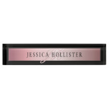 Elegante Rubor Faux Rosa Gold | Nombre e Iniciales