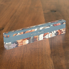 Placa De Nombre Elegante, rústico y florido