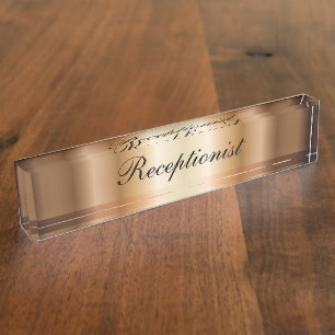 Placa De Nombre Elegante Sede De Recepción