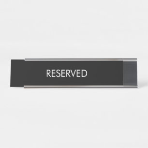 Placa De Nombre Elegante texto de nombre personalizado blanco negr