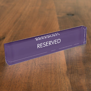 Placa De Nombre Elegante violeta violeta púrpura nombre personali