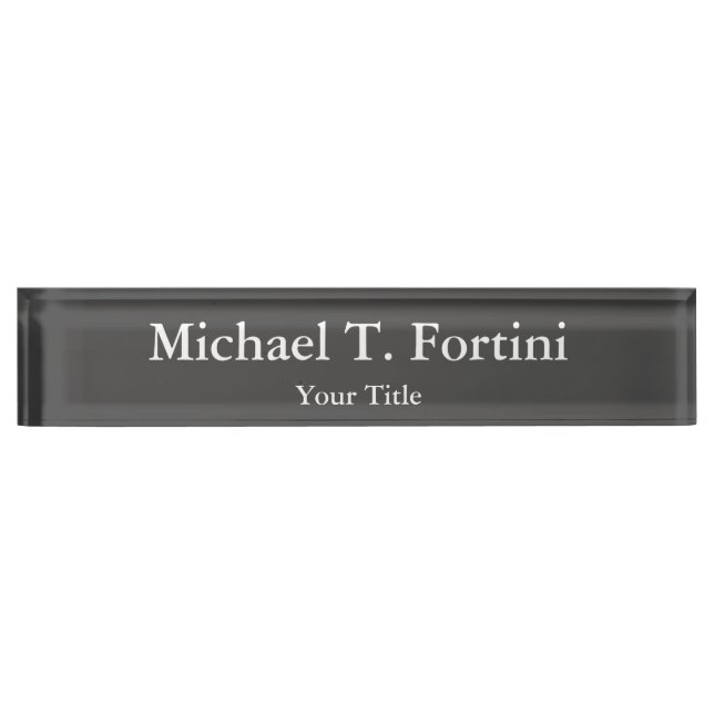 Placa De Nombre Elegante y elegante estilo gris (Anverso)