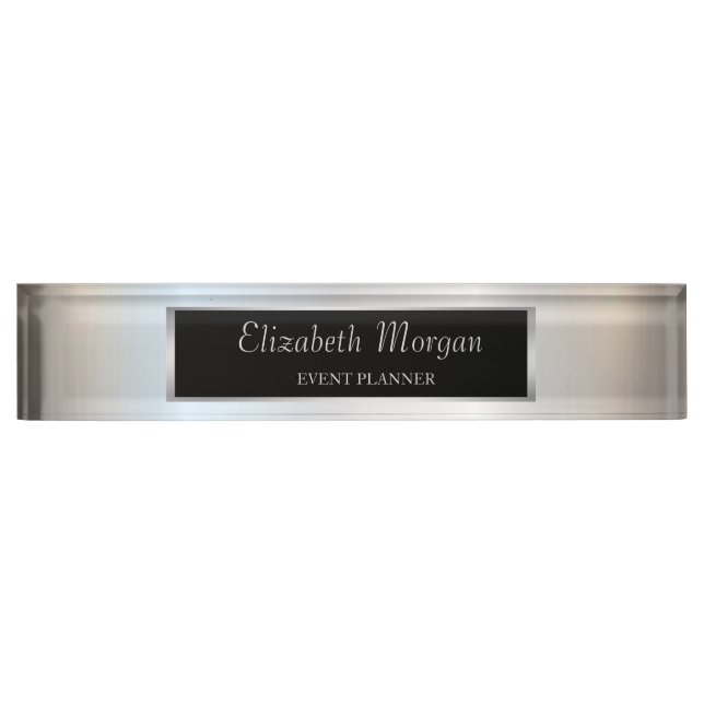 Placa De Nombre Elegante y elegante oro (Anverso)