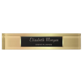 Placa De Nombre Elegante y elegante oro