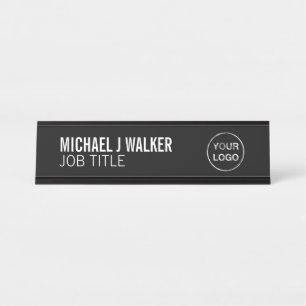 Placa De Nombre Elegante y moderno - Cualquier color - Logotipo pr