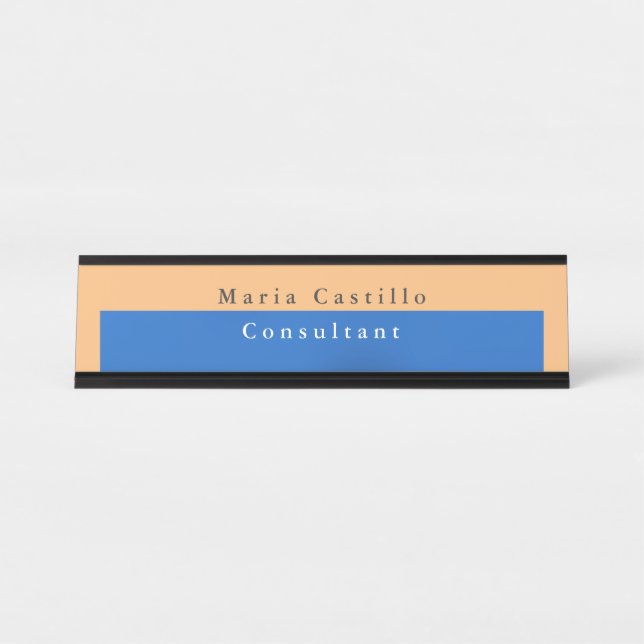 Placa De Nombre Elegante y simple Minimalista (Anverso)