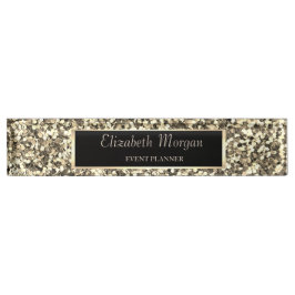 Placa De Nombre Elegantes Secuencias De Oro Elegante, Marco